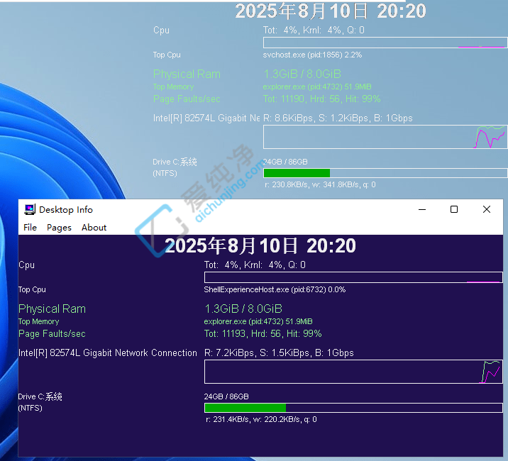 DesktopInfo,�������,ʵʱ��ʾ,ϵͳ��Ϣ,���湤��