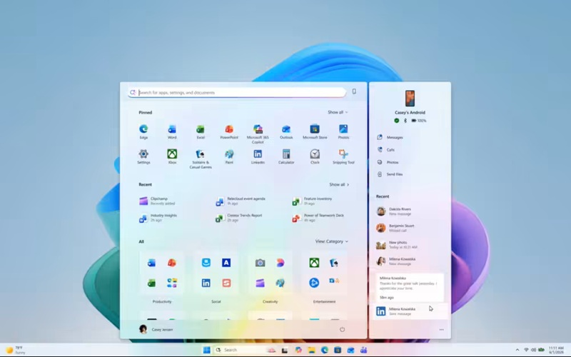 深化跨设备互联!Win11预览版新增通知悬停预览,强化安卓联动