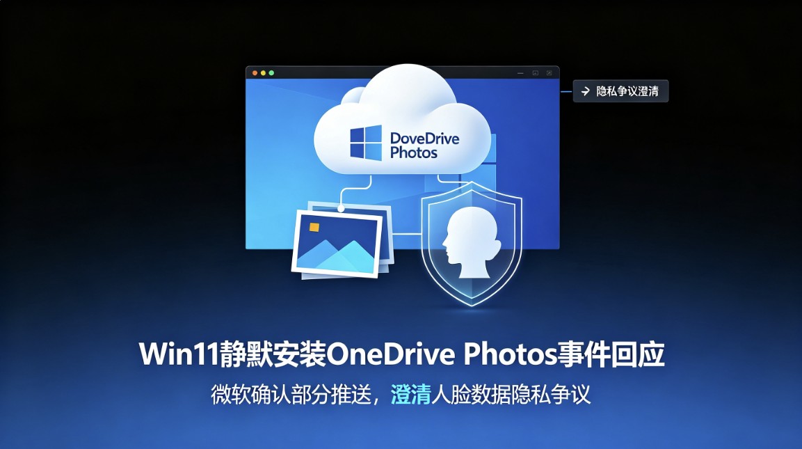 Win11静默安装OneDrive Photos事件回应:微软确认部分推送,澄清人脸数据隐私争议