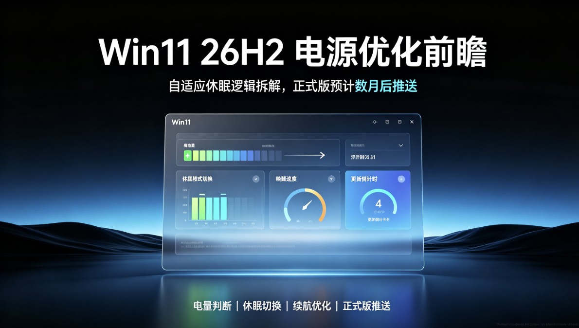 Win11 26H2 电源优化前瞻:自适应休眠逻辑拆解,正式版预计数月后推送