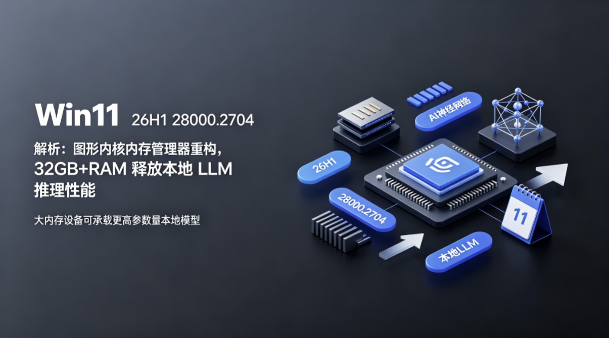 Win11 26H1 28000.2704������ͼ���ں��ڴ�������ع���32GB+RAM �ͷű��� LLM ��������
