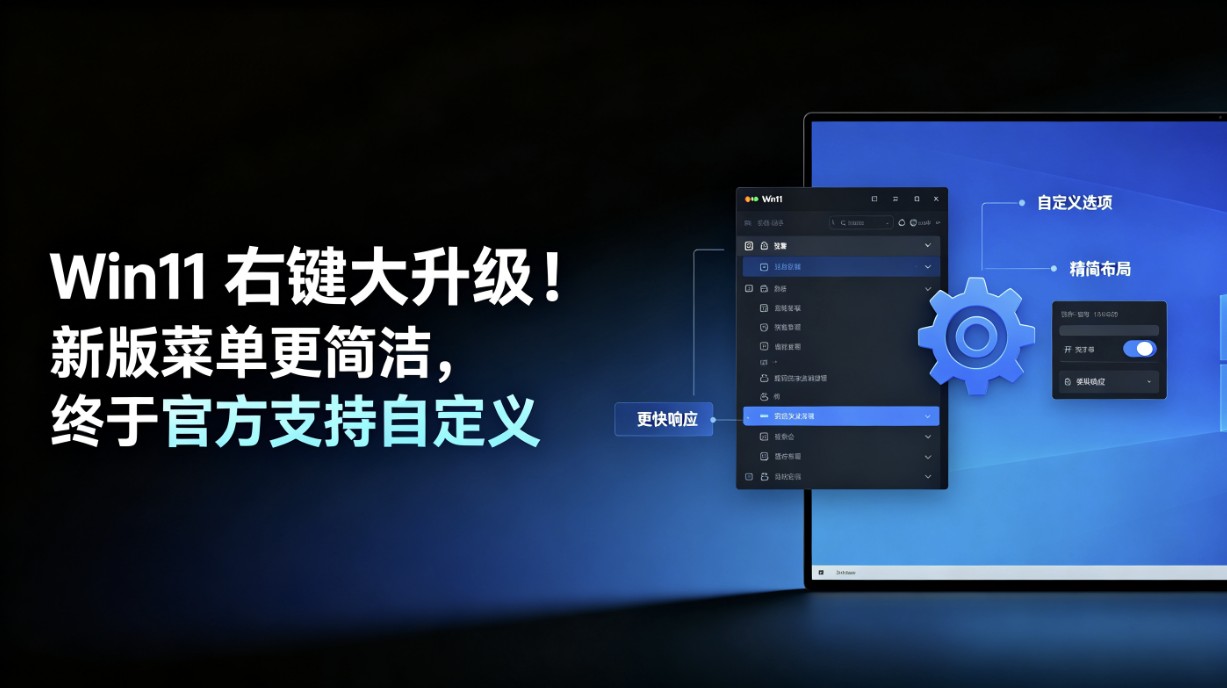 Win11右键大升级!新版菜单更简洁,终于官方支持自定义