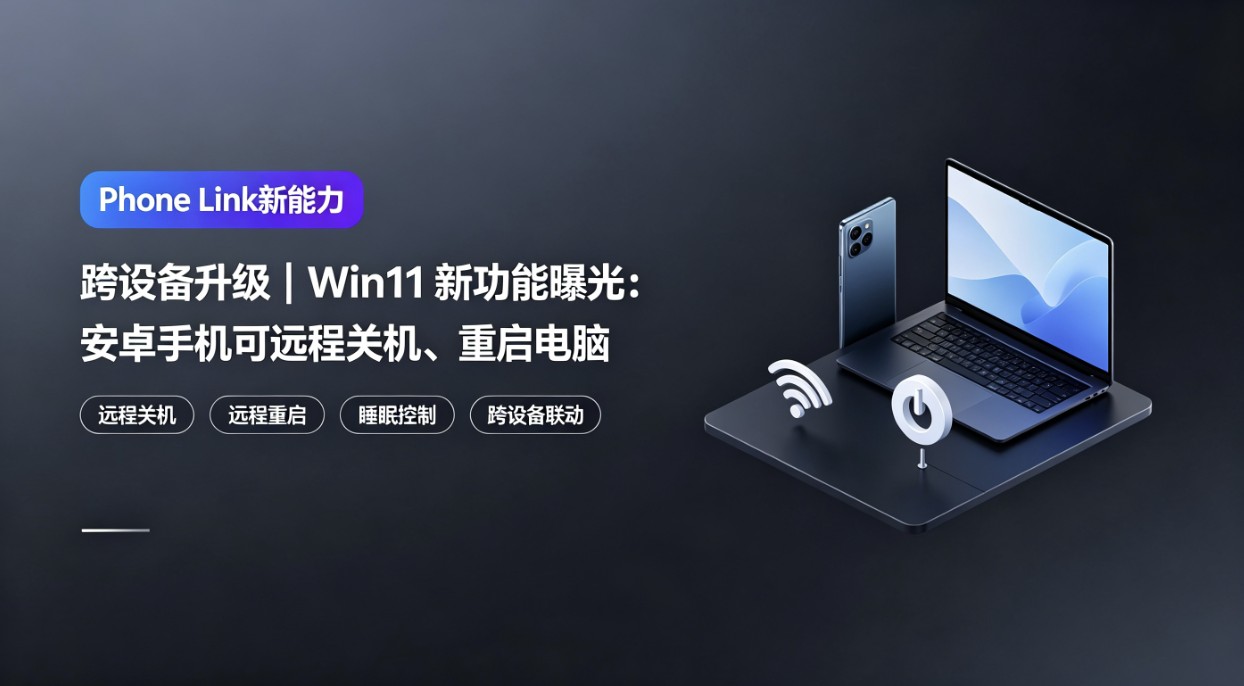 跨设备升级|Win11 新功能曝光:安卓手机可远程关机、重启电脑