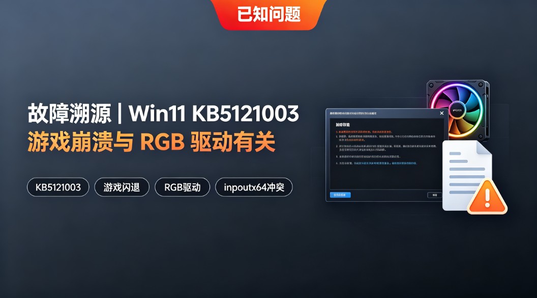 故障溯源|Win11 KB5121003游戏崩溃与RGB驱动有关