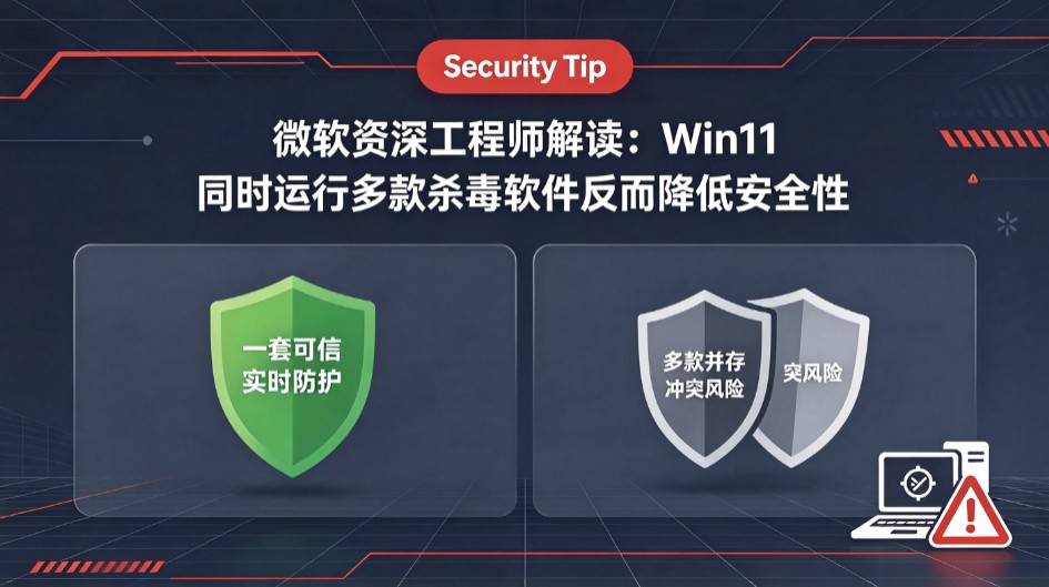 微软资深工程师解读:Win11同时运行多款杀毒软件反而降低安全性