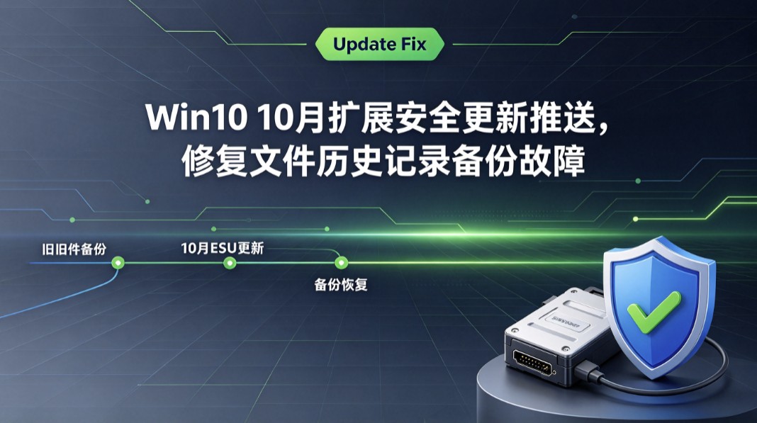 Win10 10月扩展安全更新推送,修复文件历史记录备份故障